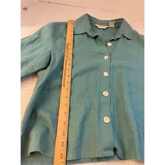 Orvis top shirts buttons small green 100 linen white translucent buttons #70534 - Picture 6 of 8